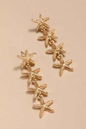 Isabel Linear Starfish Drop Earrings