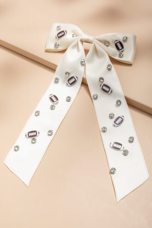 Judith Football Bow Hair Barrette