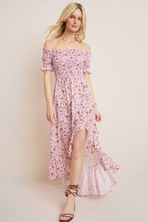 Perdita Off Shoulder Floral Maxi Dress