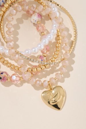 Hailey Swan Charm Bracelet Set