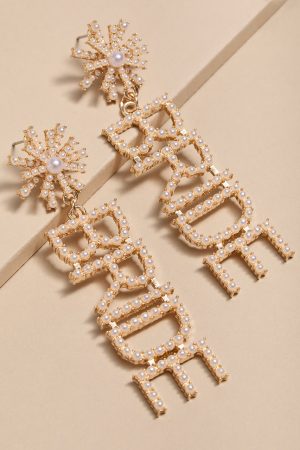 Bride Pearl Linear Drop Earrings