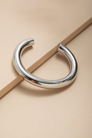 Mara Silver Sculpted Cuff Bracelet