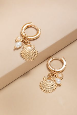 Etta Pave Charm Huggie Earrings