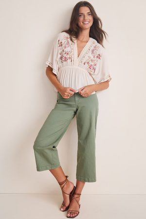 Tara Olive Cullote Pants