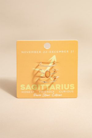 Zodiac Power Stone Adjsutable Carded Ring