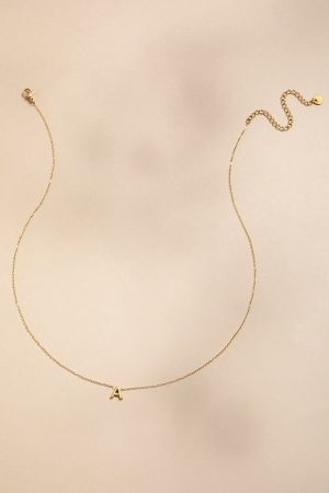 A Mini Initial Stainless Steel Pendant Necklace