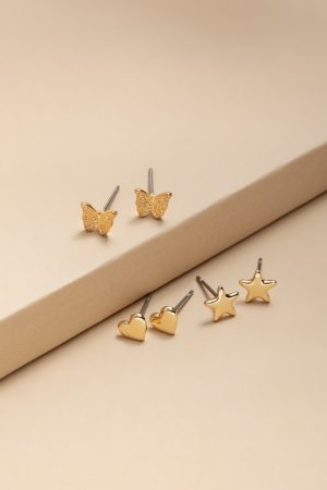 Daphne Gold Stud Earring Set