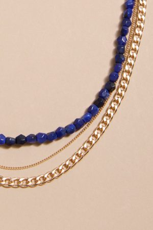 Angie Chain And Bead Layered Necklace