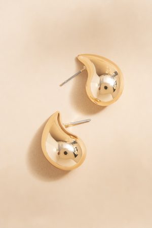 Nichole Metal Drip Silver Stud Earrings