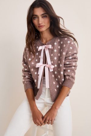 Sophie Polka Dot Ribbon Cardigan