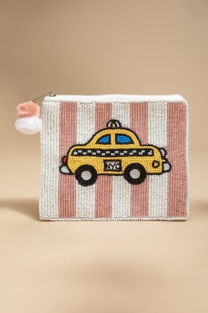 Joan Taxi Cab Beaded Pouch
