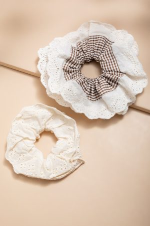 Janis Eyelet Scrunchie Set