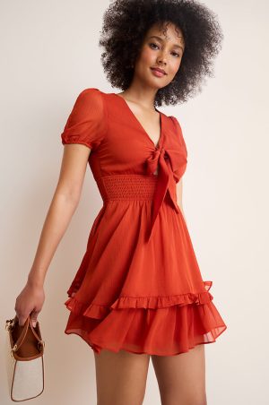 Quinn Tie Front Mini dDress