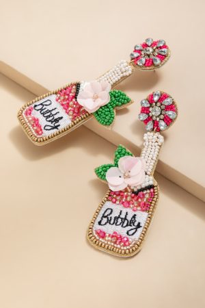 Stella Bubbly Champagne Beaded Drop Earrings