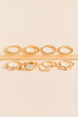 Adeline Crackle Crystal Ring Set