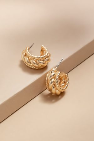 Alyssa Twisted Chunky Huggie Earrings
