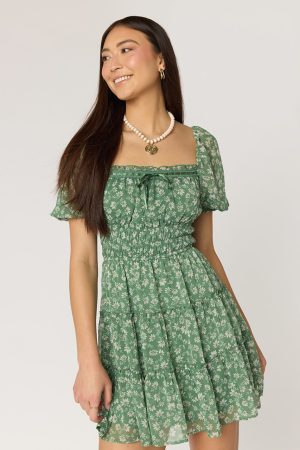 Jenna Floral Tiered Mini Dress