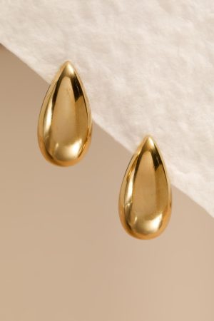 Lynn Stainless Steel Teardrop Stud Earrings