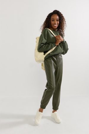 Jenny Faux Leather Joggers