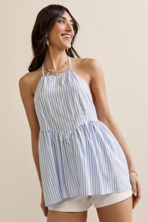 Velma Striped Halter Top