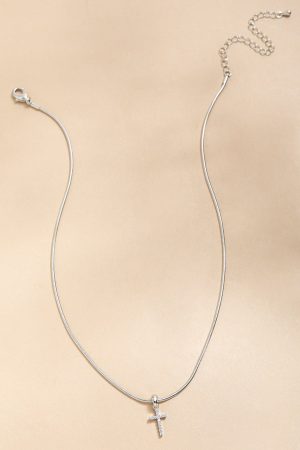 Kelli Snake Chain With Cross Pendant Necklace