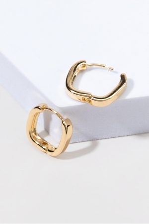 Lucia Rounded Square Huggie Hoops