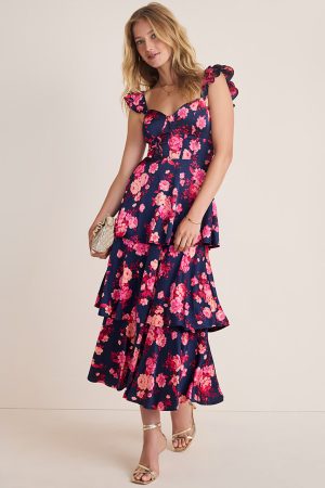 Lena Floral Tiered Maxi Dress