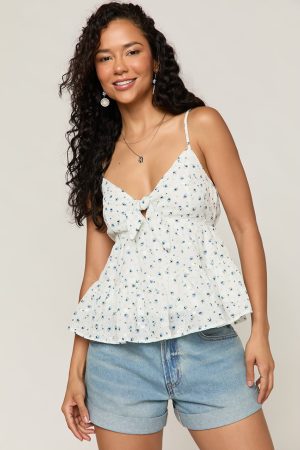 Jennifer Floral Front Tie Top