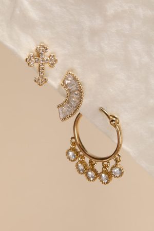 Etta Mixed Style Cross Earring Set