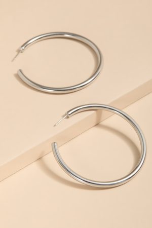 Rosie Stainless Steel Silver Hoop Earrings