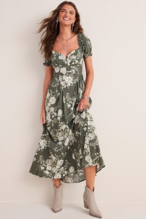 Lydia Bow Back Floral Maxi Dress