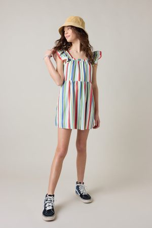 Hello Franki Flutter Sleeve Tiered Tank Dress for girls