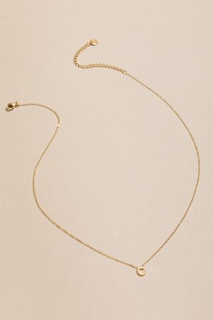 C Mini Initial Stainless Steel Pendant Necklace