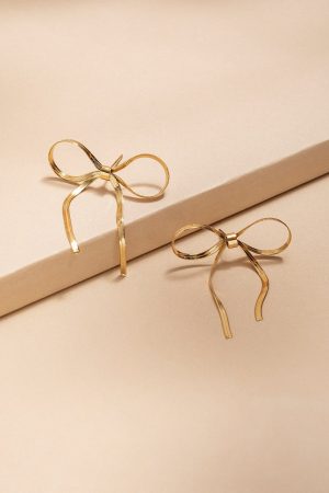 Sam Stainless Steel Snake Chain Bow Earrings