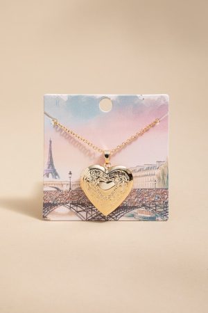 Kristina Heart Locket Pendant Necklace