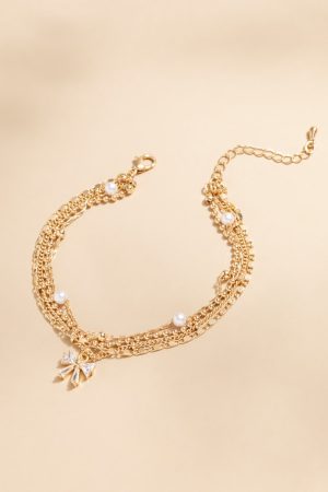 Geneva Pearl Bead Bow Bracelet