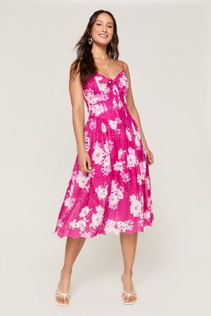 Gabby Floral Eyelet Midi Dress